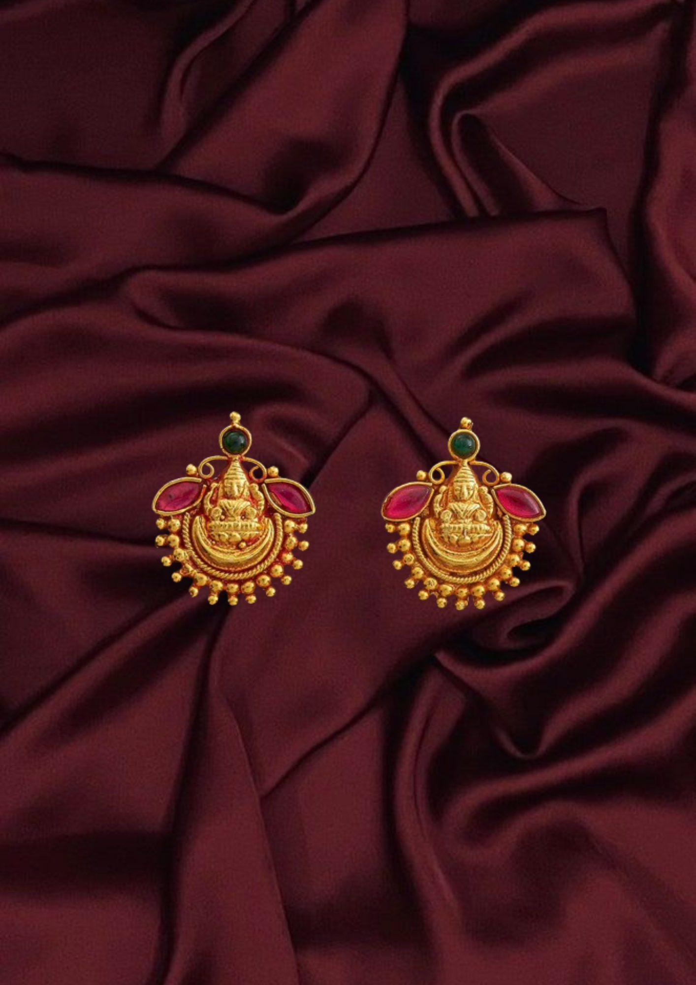 Heritage Silver Temple Necklace with Radha Krishna  Motifs